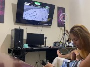 making him cum while he plays GTA 1/16
