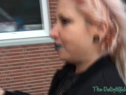 Sexy Tattooed Ex-Girlfriend doing her first Cumwalk in Amsterdam 14/16