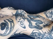 Tattooed body teasing with OIL slow and sensual - UrAlexis 1/16