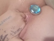 Naughty kitten plays with wet pussy 14/16