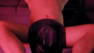 Mexican cowboy tied to bench after workout