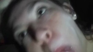 Argentine gives the best blowjob to a giant cock, and eats my huge load of cum