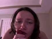 IT'S SO BIG!! | First Monster Cock Dildo Blowjob Tease 14/16