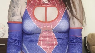 SPIDERWOMAN🕷️ MASTURBATING So Hard Till I Cum💦