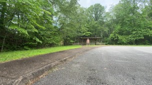 Exploring a historic site while naked