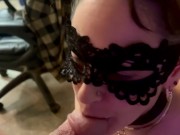 Cum thirsty Hotwife gives great deep throat 1/16