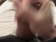 Stroking my uncut whore dick
