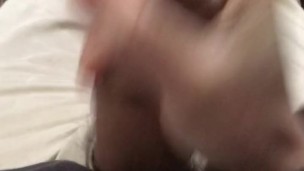 Stroking my uncut whore dick