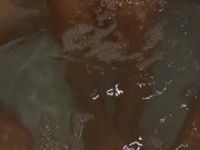 She uses her little feet to play with my cock in the hot tub. 6/16