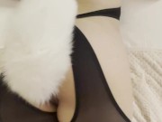 horny asian girl wear stocking and bunny anal plug pov 6/16