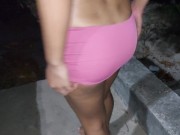 Extreme exhibitionist wife in public with micro skirt 6/16