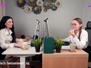 Secretaries Gone Wild: Pussy-Licking Break Time.