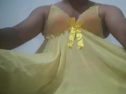 Cock cage with red panti and bra.bottam