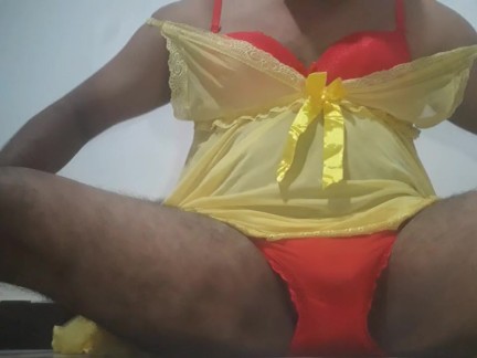Cock cage with red panti and bra.bottam thumbnail