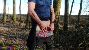 Jerking off in the woods next to the railway while trains pass by.