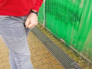 Male Desperation & Public Pissing! Waiting for my Train and Need to Pee so badly! 12/16