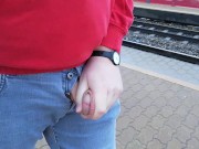 Male Desperation & Public Pissing! Waiting for my Train and Need to Pee so badly! 14/16