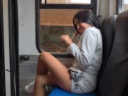 She sucks my dick on the public bus and then we end up fucking in a hotel. 1/16