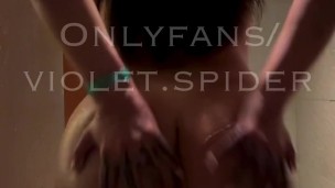 Tattooed teen slut touches herself in the shower - Preview