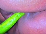 Egyptian Hot Unmarried Girl Riding on Big Cucumber When Her Parents Are not at home - Cucumber Fuck 15/16