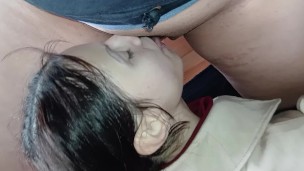 I fuck her in the mouth and cum in her mouth standing - Lesbian_illusion