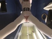 You became a toilet for Mistress in white stockings and high heels and she ready to piss on you now 13/16