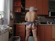 Amateur wife prepares breakfast in the kitchen. Hot latin ahairy pussy. 14/16