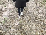 I CUM on LEAVES – LATEX HANDJOB in the FOREST with my BEST FRIEND 💦🍂 1/16