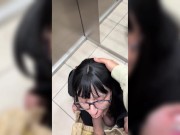 hot date sucks my cock in an elevator 14/16