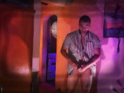 Purple, Oranje and Stripes, Con Style y color. Big Cock Handjob, Slow, hard masturbation 2/16