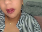 Horny Wife Sucks Delivery Guy's Dick While Her Husband Showers And Swallows All His Cum 15/16