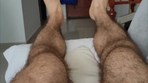 muscle hairy colombian cum in a lot of semen in the pijama