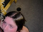 POV College Slut Sloppy Choking BBC Blowjob in the Gym Sauna Public Almost Caught!!! 13/16