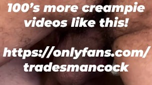 XL Huge monster cock fucks his cum inside ginger tradesman’s ass hole! Creampie!!