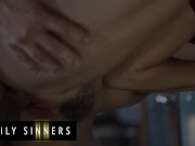 FAMILY SINNERS - Brunette Babe Gets Her Pussy Pounded Hard Like Never Before By Her Stepdad 6/16