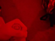 Huge buildup of cum 😍 after my stream Cumming on my mirror in red lighting ✨️ 👌 spraying sperm 2/16