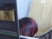 HORNY ASIAN SLUT GF WONT LET YOU WORK WITHOUT SUCKING UR COCK UNDER THE DESK