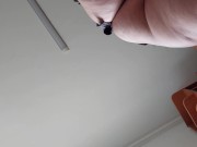 Amateur hairy brunette, big tits, sensual hairy woman in the kitchen. 5/16