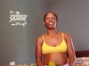 Cute Ebony Girl Deepthroat her Sweet Thick Mango Fruit 15/16
