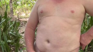 Wanking Naked on Public walking track