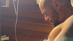 Making a tattoo on my big cock