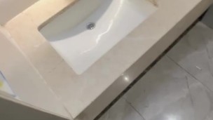 Wearing black pantyhose and exposing in the public bathroom