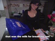 The girl took a long time delivering my order, so she has to sort things out with her pussy and my c 9/16