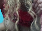 Me chupo una polla falsa y termino arriba de ella y me vengo a chorros 3/16