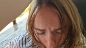 Waited a month for a blowjob, filled a cutie with cum with a bob