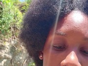 Ebony Babe Stranded On An Island