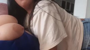 Come on Andrea, suck my tits