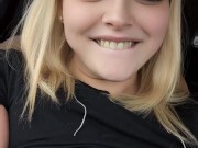Big tits Milf Being a bad girl in the car come play with my tits