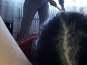 Risky quickie sex in front of our housekeeper - Lesbian_illusion