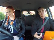 Fake Driving School GINGER Big Tits and Hairy GINGER Pussy in Hot Exam Fuck 6/16
